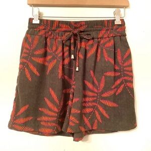 A.n.d a new day floral green and coral leaves shorts.